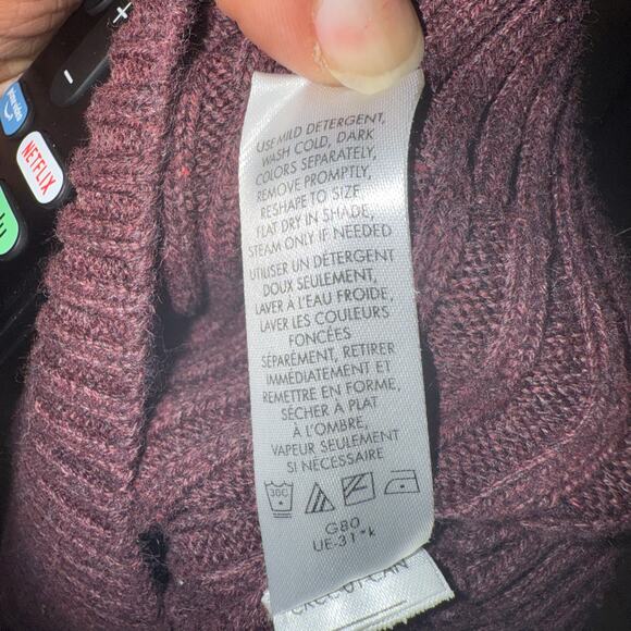 Calvin Klein Mens 1/4 Zip Knit Mock Neck Colorblock Sweater Burgundy Size Small - Picture 7 of 8